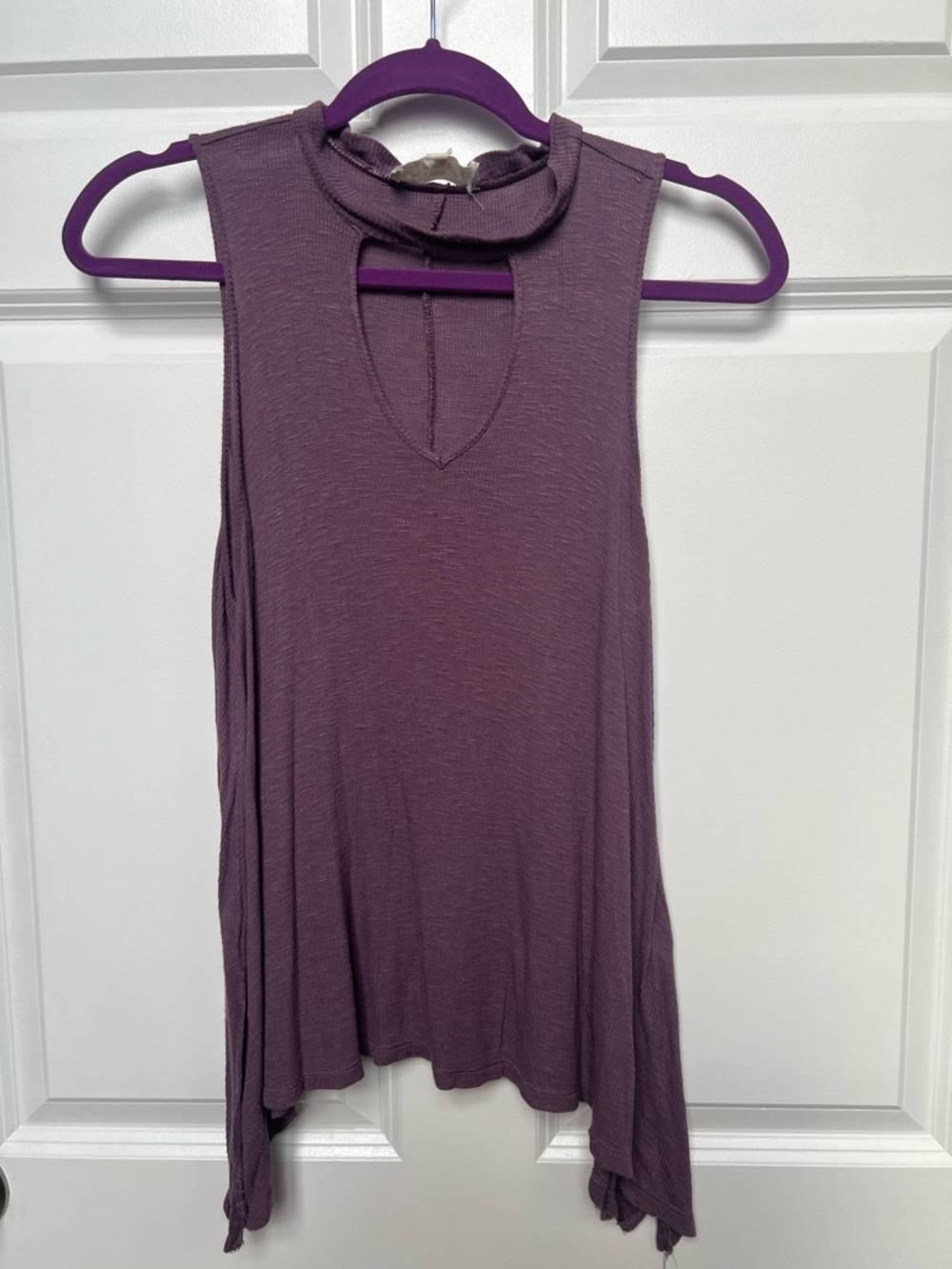Pink Republic Sleeveless Mock Neck Tank in Plum